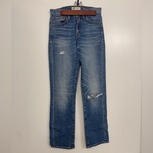 Madewell Straight Crop Distressed Jean - Medium Wash - 24